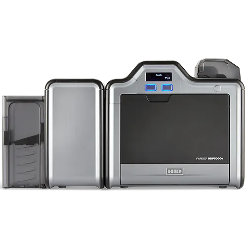 HID Fargo HDP5000e — HID Fargo HDP5000e provides retransfer printing for full-bleed output on technology cards for ID Card Printers in UAE