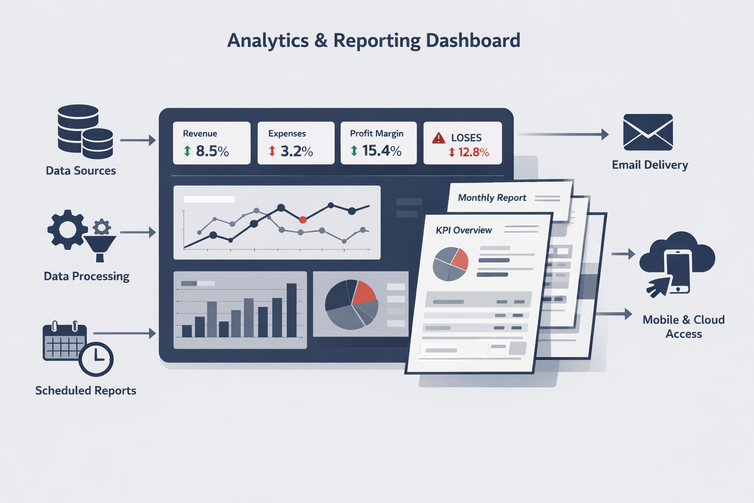 Canteen management software analytics and reporting dashboard