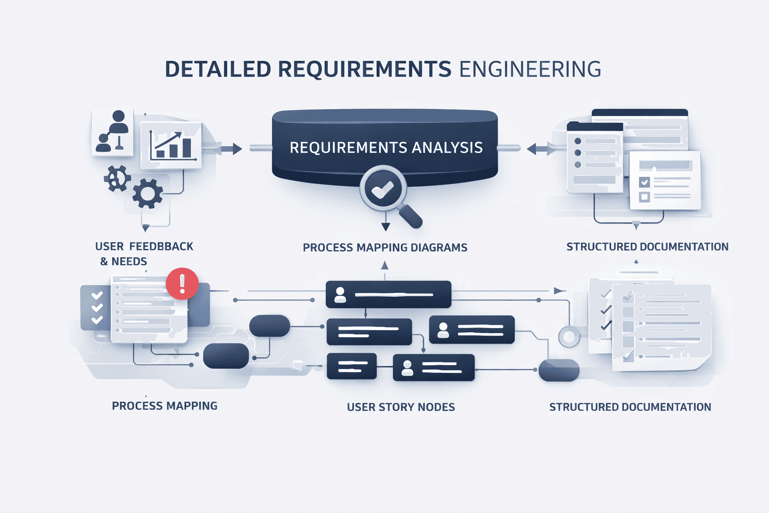 Custom application detailed requirements engineering for enterprise software projects