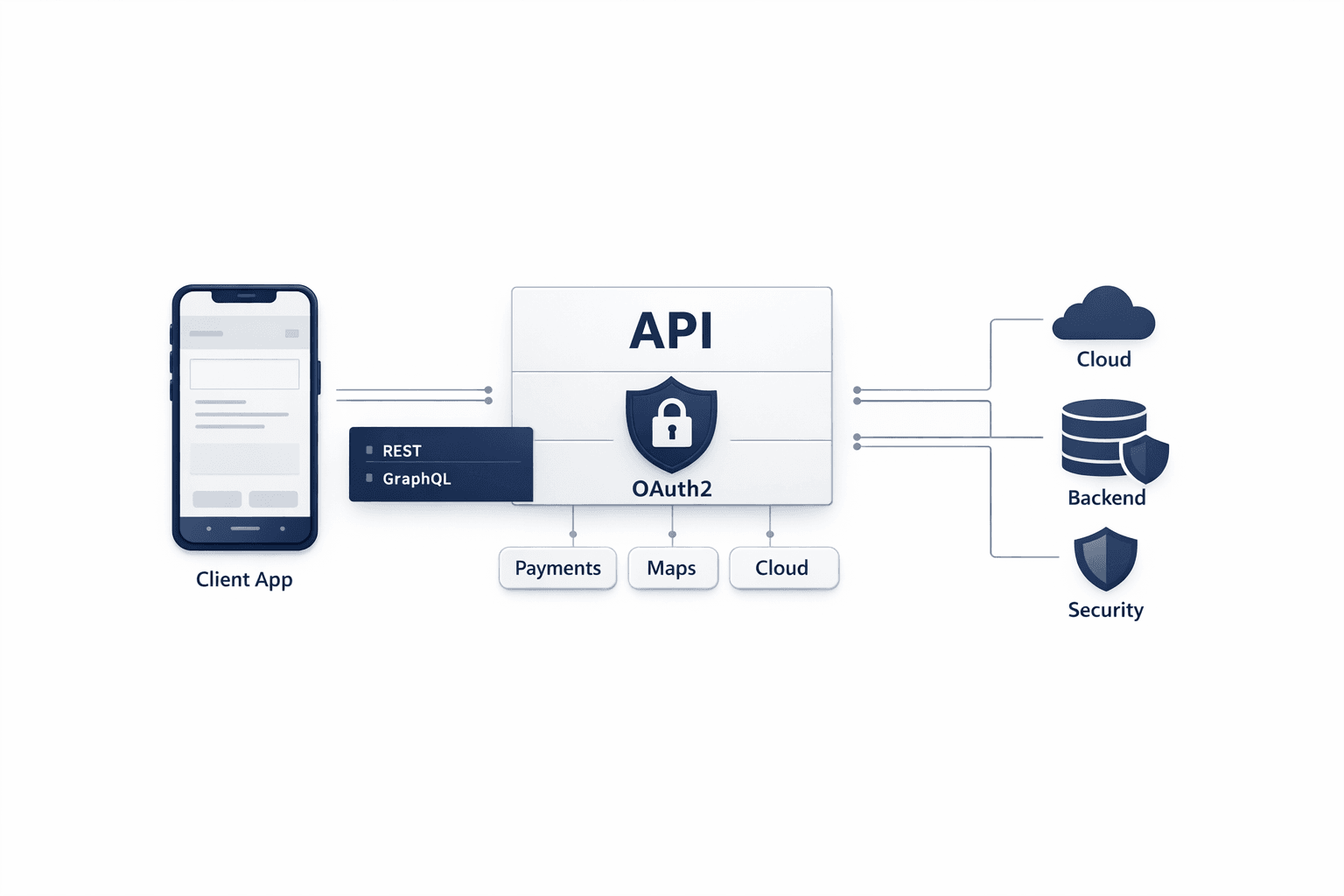 Secure API and backend integration for enterprise mobile applications
