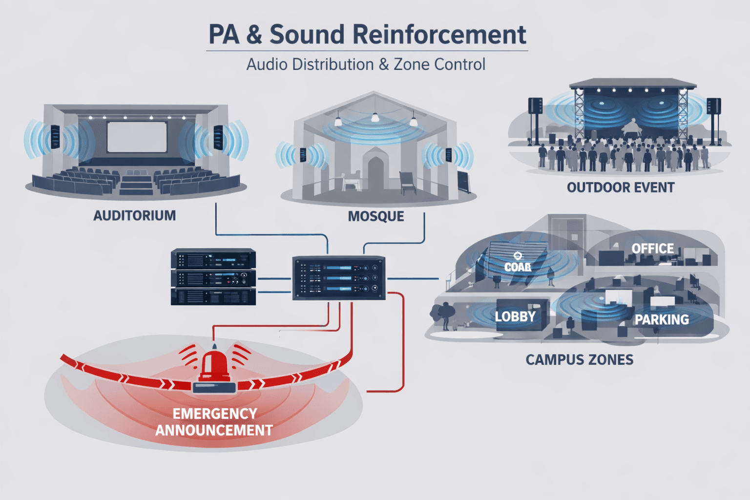 PA & Sound Reinforcement for audio video solutions in UAE