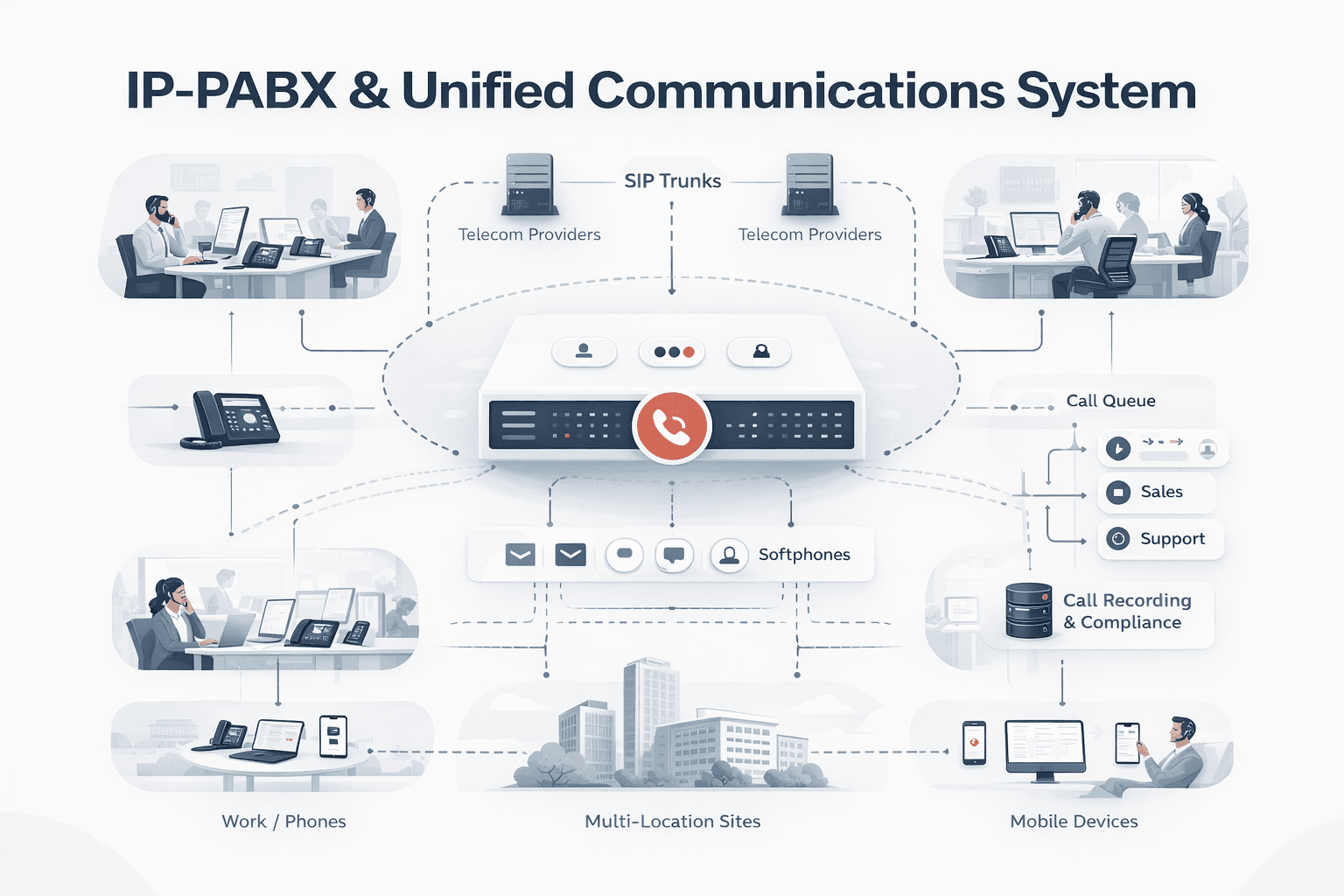 PABX Solution overview dashboard for enterprise deployments in UAE
