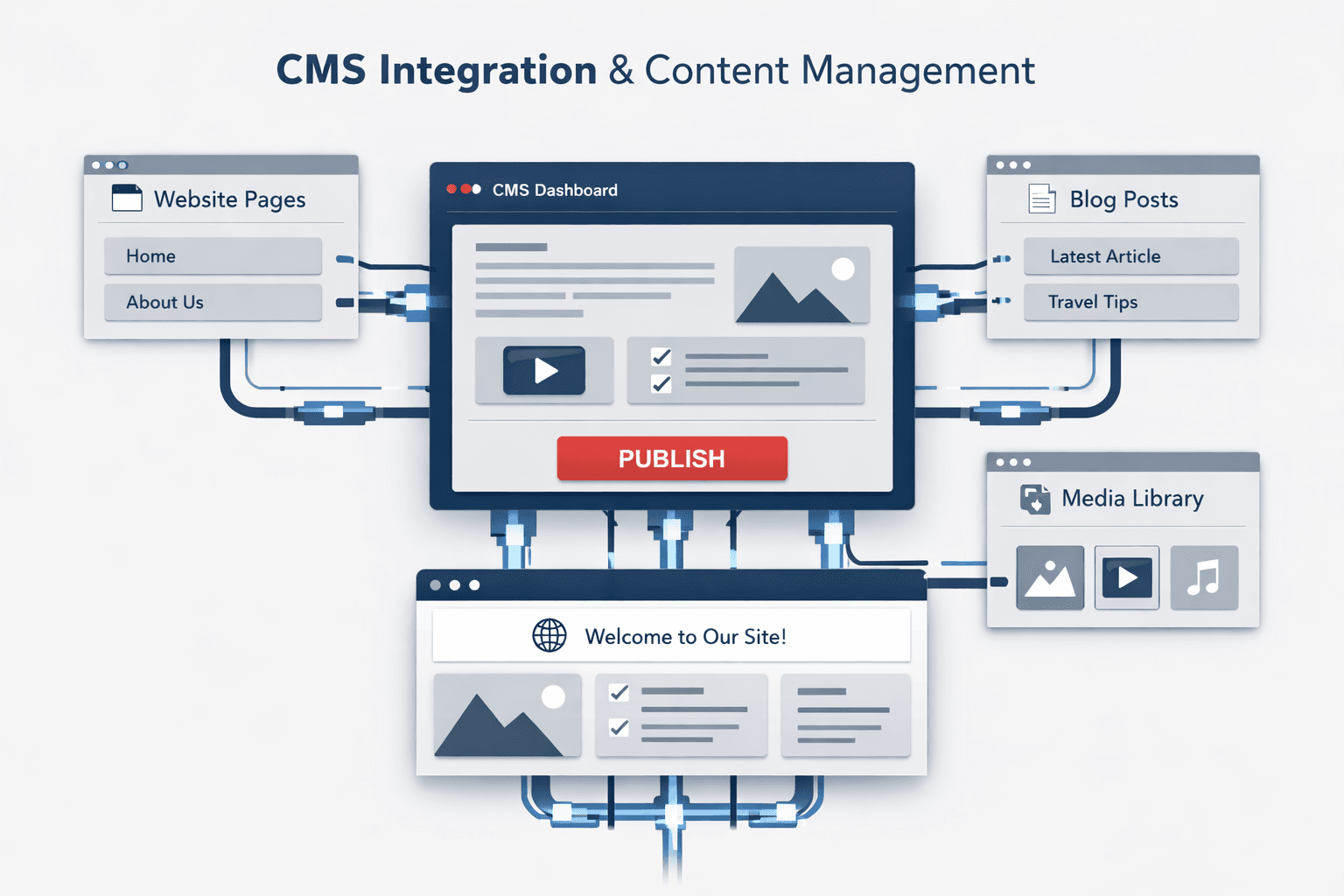 CMS Integration & Content Management for website development services in UAE